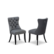 East West Furniture 3-Piece Kitchen Table Set in Black/Platinum Gray