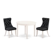 East West Furniture 3-Piece Kitchen Set for Small Spaces - Linen White/Dark Gray