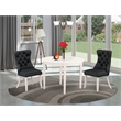 East West Furniture 3-Piece Kitchen Set for Small Spaces - Linen White/Dark Gray