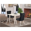 East West Furniture 3-Piece Modern Dining Set in Linen White/Dark Gray