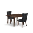 East West Furniture 3-Piece Dining Set in Mahogany/Dark Gray