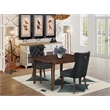 East West Furniture 3-Piece Dining Set in Mahogany/Dark Gray