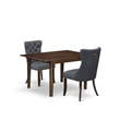 East West Furniture 3-Piece Dining Set in Mahogany/Platinum Gray