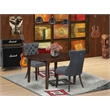 East West Furniture 3-Piece Dining Set in Mahogany/Platinum Gray