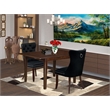 East West Furniture 3-Piece Dining Set in Mahogany/Black