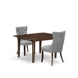 East West Furniture 3-Piece Kitchen Table Set in Mahogany/Light Gray