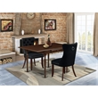 East West Furniture 3-Piece Dining Table Set in Mahogany/Black