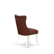 East West Furniture 3-Piece Dinette Set in Linen White/Burgundy