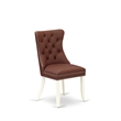 East West Furniture 3-Piece Dinette Set in Linen White/Burgundy