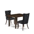 East West Furniture 3-Piece Dinette Set in Mahogany/Dark Gray