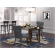 East West Furniture 3-Piece Dining Table Set in Mahogany/Platinum Gray