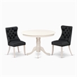 East West Furniture 3-Piece Dining Set for Small Spaces in Linen White/Dark Gray