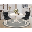 East West Furniture 3-Piece Dining Set for Small Spaces in Linen White/Dark Gray