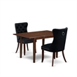 East West Furniture 3-Piece Kitchen Set in Mahogany/Black