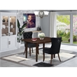 East West Furniture 3-Piece Kitchen Set in Mahogany/Black