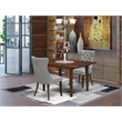 East West Furniture 3-Piece Dining Set in Mahogany/Light Gray