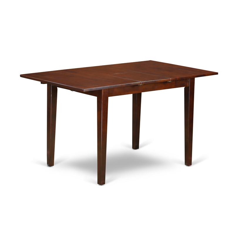 East West Furniture 3-Piece Kitchen Table Set in Mahogany/Navy Blue