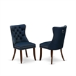 East West Furniture 3-Piece Kitchen Table Set in Mahogany/Navy Blue
