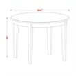 East West Furniture 3-Piece Dining Table Set in Linen White/Light Beige