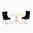 East West Furniture 3-Piece Dining Set in Linen White/Black