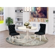 East West Furniture 3-Piece Dining Set in Linen White/Black