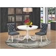East West Furniture 3-Piece Dining Set in Linen White/Platinum Gray
