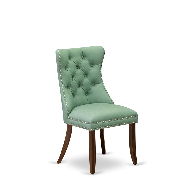East West Furniture 3-Piece Dining Set in Willow Green/Antique Walnut