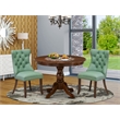 East West Furniture 3-Piece Dining Set in Willow Green/Antique Walnut