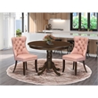 East West Furniture 3-Piece Dining Set in Mahogany/Beige Red
