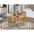 East West Furniture 3-Piece Kitchen Table Set in Oak/Brown Textured