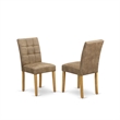 East West Furniture 3-Piece Kitchen Table Set in Oak/Brown Textured