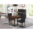 East West Furniture 3-Piece Dining Table Set in Mahogany/Dark Gray