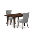East West Furniture 3-Piece Kitchen Table Set in Mahogany/Light Gray