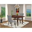 East West Furniture 3-Piece Kitchen Table Set in Mahogany/Light Gray
