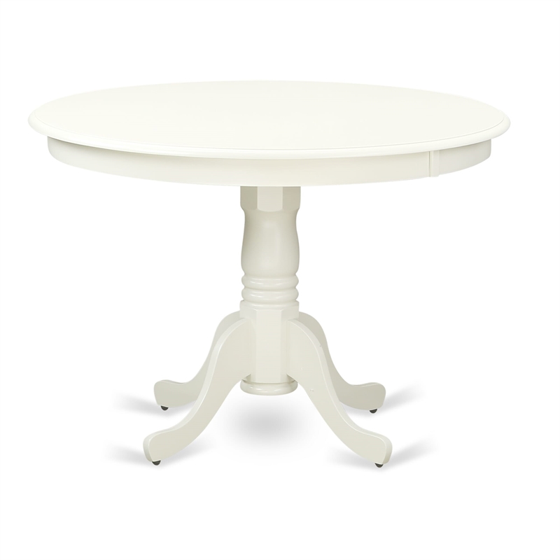 East West Furniture 3-Piece Dining Table Set in Linen White/Navy Blue
