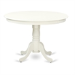 East West Furniture 3-Piece Dining Table Set in Linen White/Navy Blue