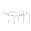 East West Furniture 3-Piece Kitchen Table Set in Linen White/Navy Blue
