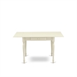 East West Furniture 3-Piece Kitchen Table Set in Linen White/Navy Blue