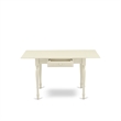 East West Furniture 3-Piece Kitchen Table Set in Linen White/Navy Blue