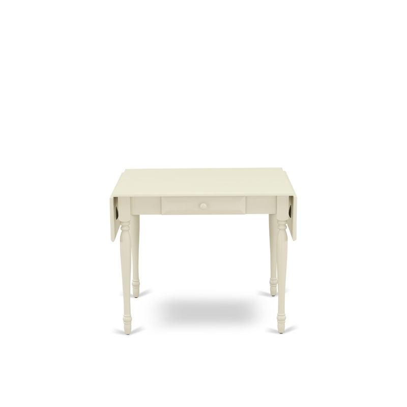 East West Furniture 3-Piece Kitchen Table Set in Linen White/Navy Blue