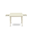 East West Furniture 3-Piece Kitchen Table Set in Linen White/Navy Blue