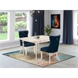 East West Furniture 3-Piece Kitchen Table Set in Linen White/Navy Blue
