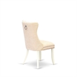 East West Furniture 3-Piece Dining Table Set  in Linen White/Light Beige