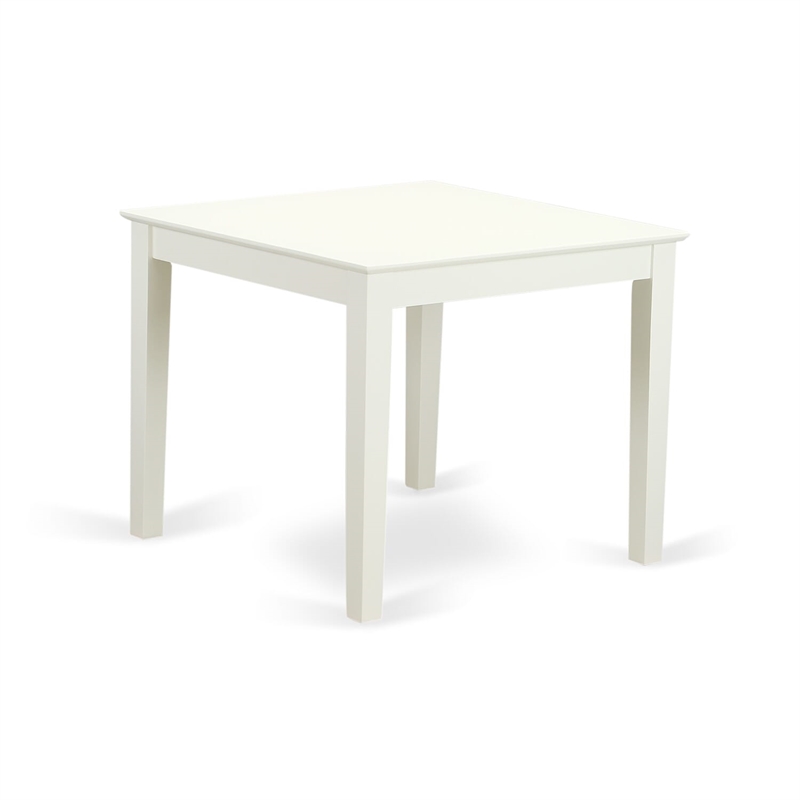 East West Furniture 3-Piece Dining Table Set in Linen White/Light Beige