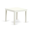 East West Furniture 3-Piece Dining Table Set in Linen White/Light Beige