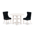 East West Furniture 3-Piece Kitchen Set in Linen White/Black