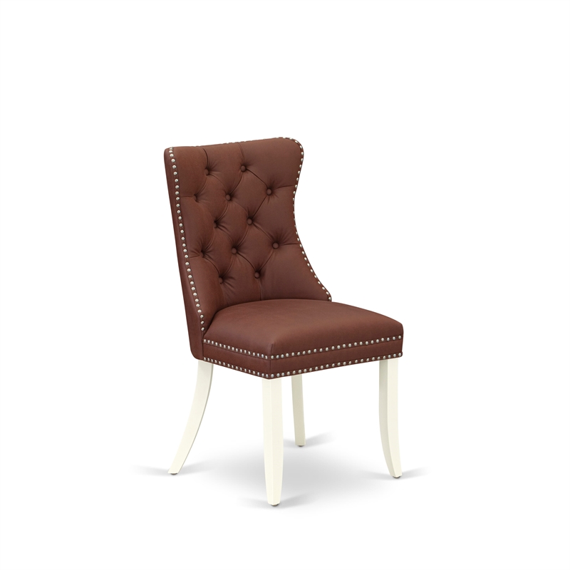 East West Furniture 3-Piece Dinette Set for Small Spaces in Linen White/Burgundy