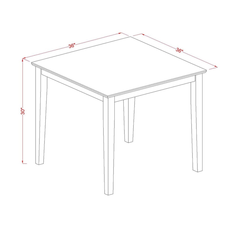 East West Furniture 3-Piece Kitchen Table Set in Mahogany/Light Beige