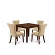 East West Furniture 5-Piece Dining Set in Antique Walnut/Brown