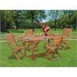 East West Furniture 5-Piece Outdoor Patio Dining Set in Natural Oil